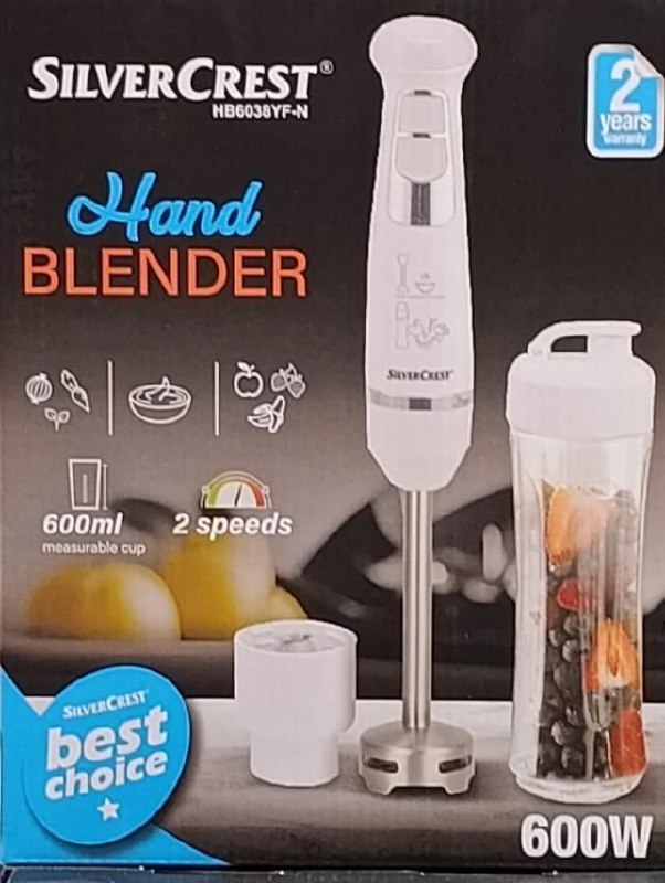 خلاط يدوي SilverCrest HB6079B-N – قوة 600 واط